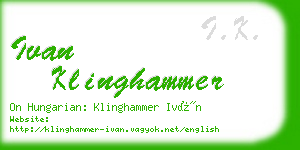 ivan klinghammer business card